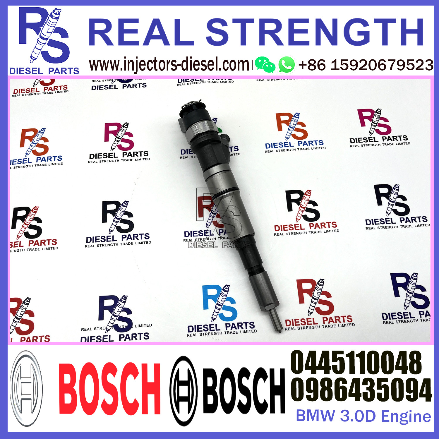 Diesel Fuel Common Rail Injector 0445110048 0986435094 For BMW 3.0D Engine