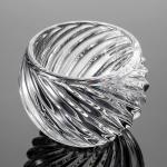 Striped Round Small Glass Globe Vases Votive Candle Holder Pressed 12 X 8.8cm