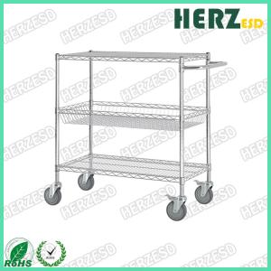 Wholesale Height 1500mm ESD Storage Shelves / Handle Carts Three Layers Each Castor Capacity 70kgs from china suppliers