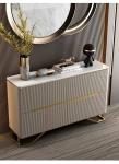 Upholstery Metal Marble Top Sideboard Storage Cabinet