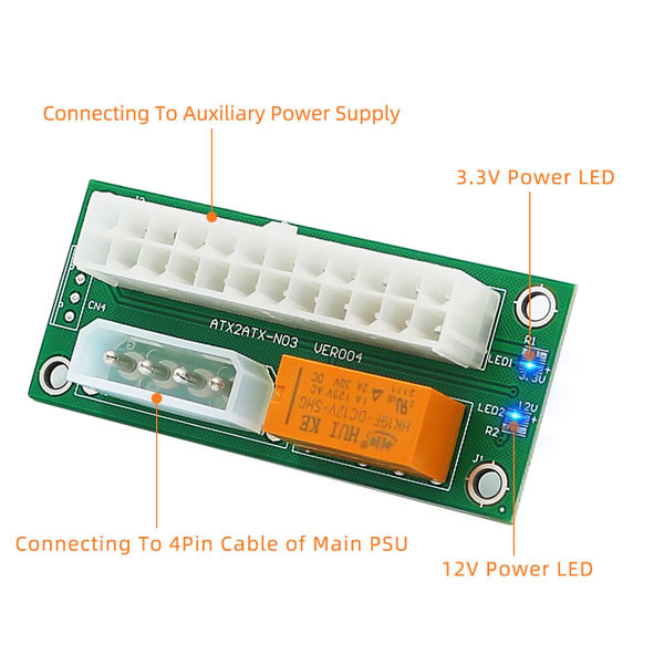 Dual PSU Multiple Power Supply Adapter 3mil Synchronous Power Board
