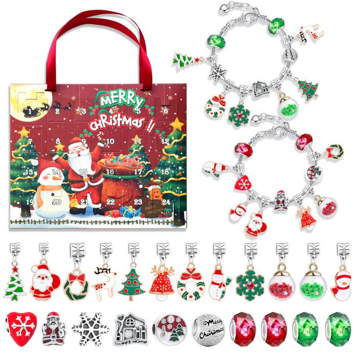 Christmas Gift Box Blind Box Toys for 14 Years up Baby Toys DIY Advent Calendar Bracelet
