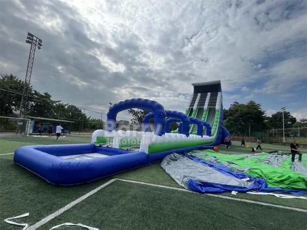 Commercial Grade Custom Made 30x9x13m Wave Giant Inflatable Water Slide For Kids
