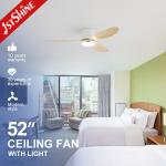 Modern Design 52 Inch 100%DC Motor Smart Home Ceiling Fan with Light from