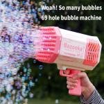 40 Holes Rocket Bubble Machine Gun Toy Soap Bazooka for Outdoor Activities