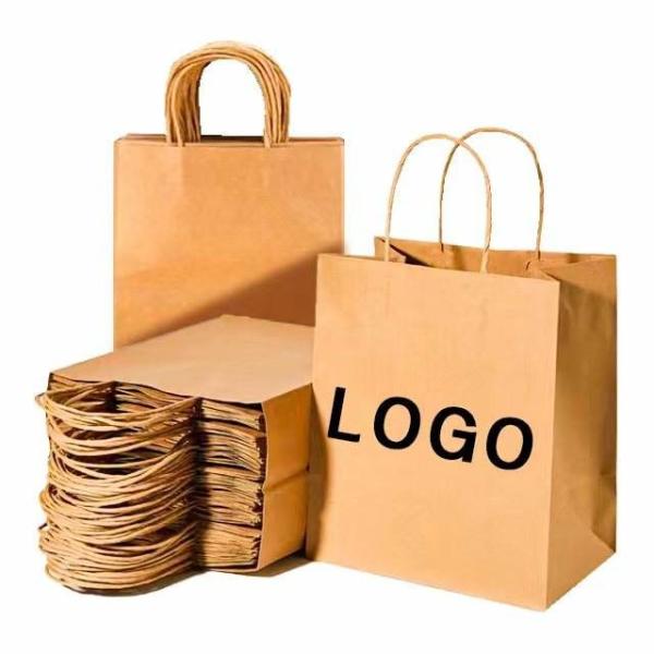 Custom Printed Recyclable Shopping Clothing Gift Bag Kraft Paper Bags with Your