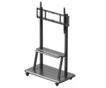 220LBS Electronic Mobile Stand 800x600mm Black Metal 52-86 Inch For Touch Screen