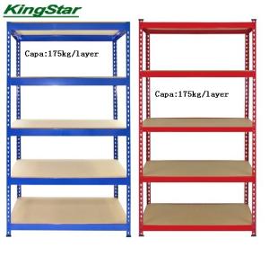 Wholesale 175Kg Capacity Rivet Metal Boltless Storage Shelving , Powder Coated Finish from china suppliers