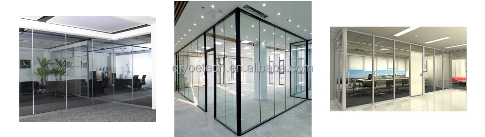Hollow Structure Aluminum Office Partition Profile for Soundproof Glass Room Divider