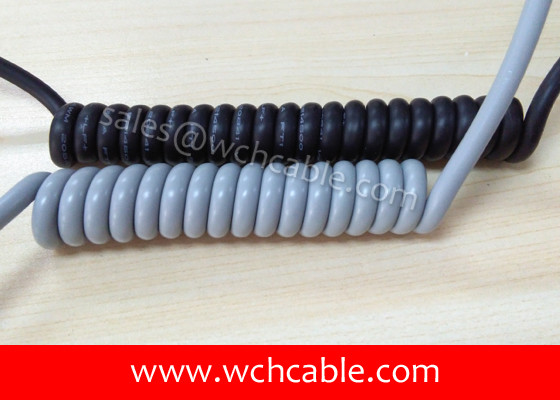 UL Spring Cable, AWM Style UL21207 22AWG 7C FT2 80°C 300V, HDPE / TPE
