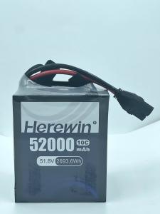 Wholesale Soft Pack UAV Drone Battery 51.8V Herewin 14S 52000MAH AI Aircraft Agricultural Drone LFP LIPO Battery from china suppliers