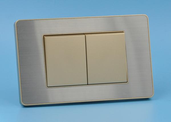 Brushed Stainless Steel Sockets And Switches , Golden Modular Electrical