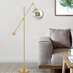 Modern minimalist marble LED golden glass ball floor lamp living room sofa