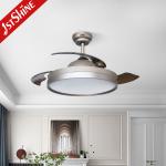 Modern 35W LED Retractable Ceiling Fan Light Dimmable ABS Blades