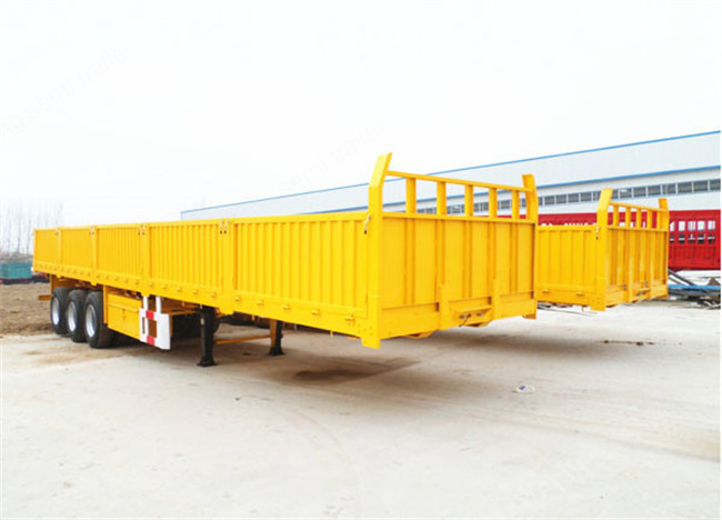 Container transport side wall semi trailer with 600 mm fence