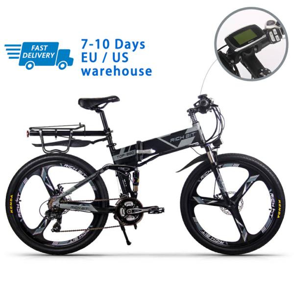 EU STOCK 26 Inch Full Suspension Foldable Electric Bicycle Lithium Battery 36v