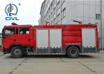 Sinotruk Fire Fighting Vehicles 4600mm wheelbase Red Flame On Road 6X4 / 4X2