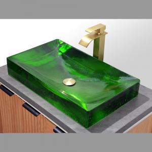 Wholesale Glazed Glass Bathroom Wash Basins With Pop Up Waste Hotel Bathroom Project from china suppliers