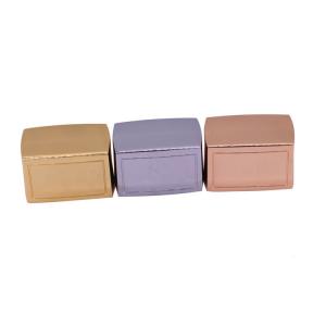 China Small Size Various Colors Perfume Bottle Tops Zinc Alloy Square Perfume Cover on sale