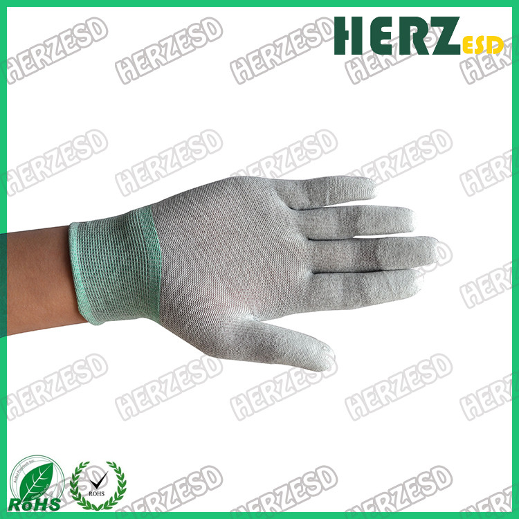 Electronic Workshop ESD Safe Gloves , Anti Static Work Gloves PU Finger Tip Coating