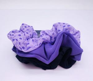China Women Portable Fabric Hair Accessories Scrap Scrunchie Purple Color on sale