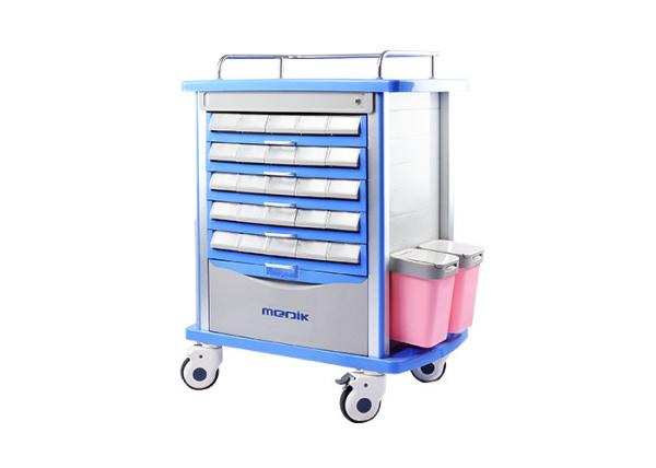 ABS Mobile Emergency Medical Trolleys Aluminum Alloy Columns With ABS Body