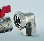 3605 3607 Angle Coupling Nickel Plated Brass Ball Valve w/ Meter Outlet & Built