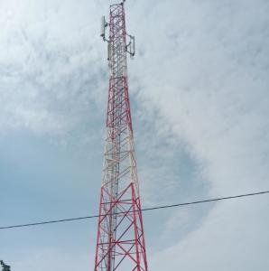 China Sst Angular 10meter Telecommunication Steel Tower Galvanized With Aviation Light on sale
