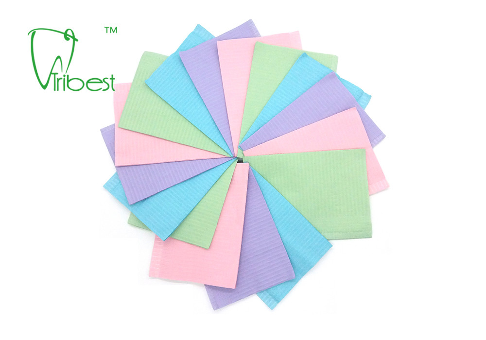 2 Ply Paper 1 Ply Film Disposable Dental Bibs 33x45cm Without Tie
