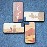 Customized Creative Embossed Real Wooden Cell Phone Covers for iPhone