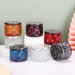 Mosaic Honeycomb Embossed Empty Glass Candle Jars 4OZ 120ML Candle Container For