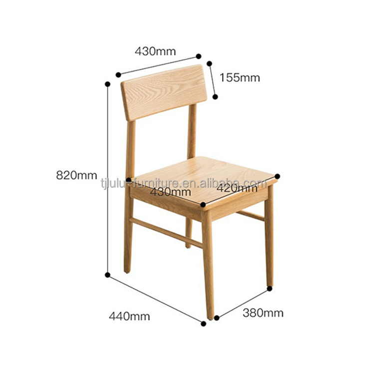 Home Furniture Nordic Style Solid Wood Dining Chair for Small Apartments Durable Design