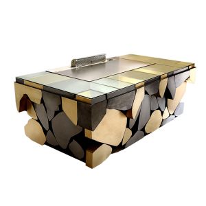 Wholesale Custom Rectangular Hibachi Grill Table with Ventilation System from china suppliers