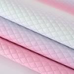 Embossed Handbag PU Leather Fabric Texture Of Gradient Rainbow Diamond Grid