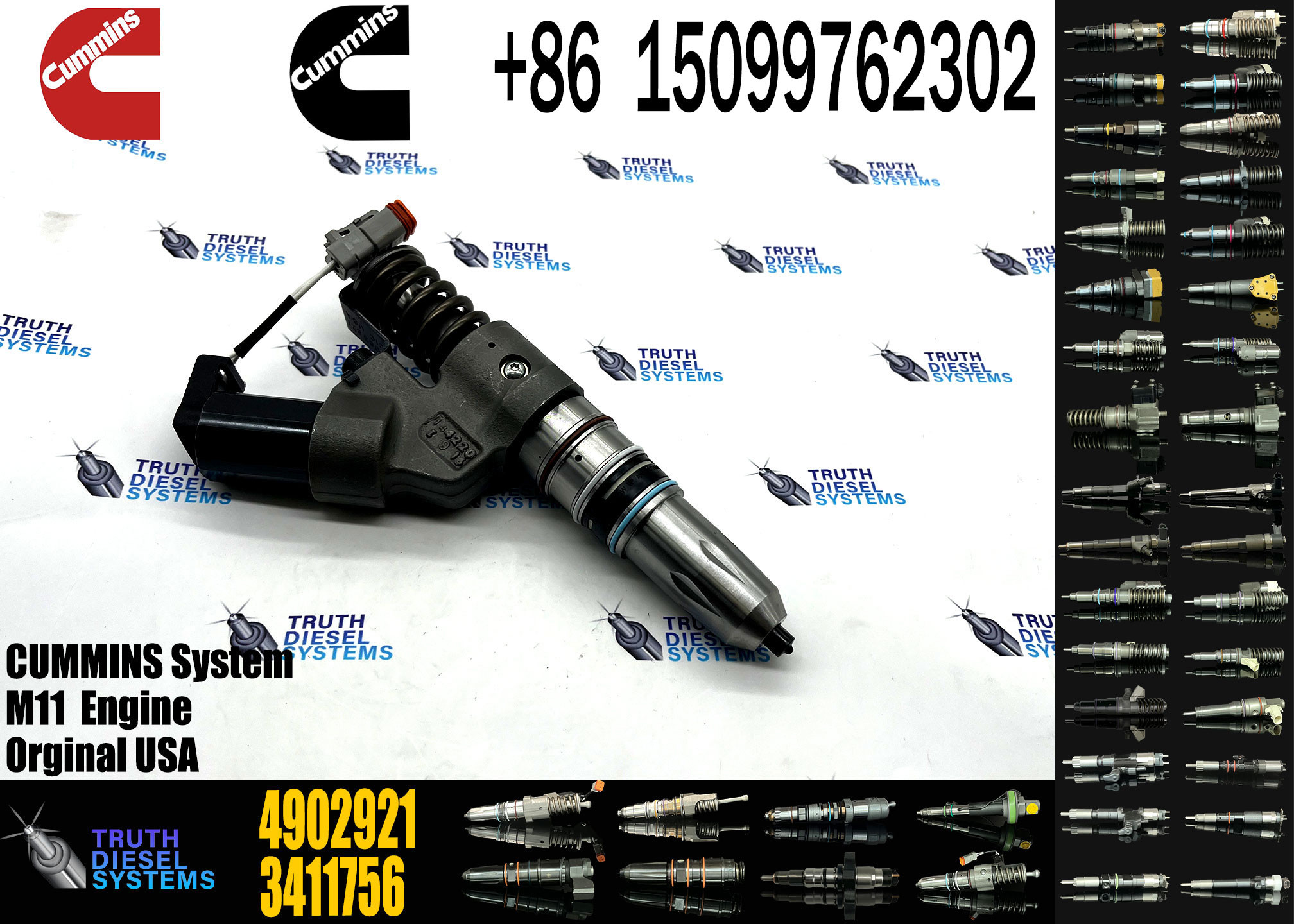 QSM11 ISM11 diesel fuel injection fuel injector 4903472 4902921 3083849 3087557 4307516 3411845 for Cum-mins engine