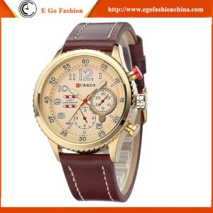 Wholesale CURREN Watch Rose Gold Plate Big Dial Watch Top Quality Branding Watches Genuine Leather from china suppliers