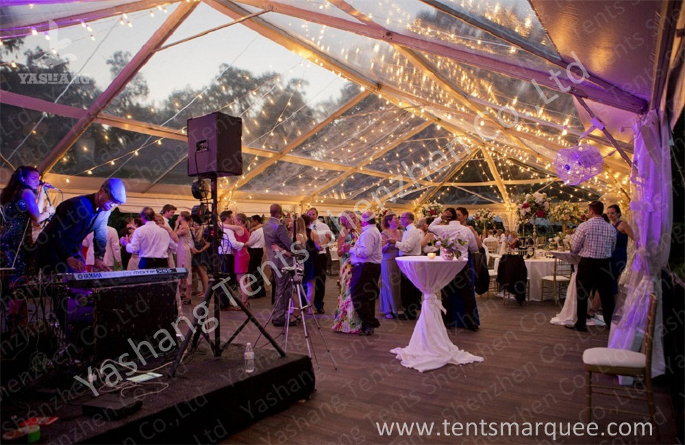 300 People Luxury Wedding Tents Rentals Aluminium Frame Marquee With Transparent PVC Windows
