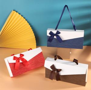 Wholesale Chocolate Candy Cardboard Gift Packaging Boxes Book Shape Flip With Bow Knot 18 Lattices Inside from china suppliers
