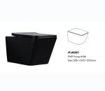Back To Wall One Piece Toilet Bowl Wall Hung Toilet Tankless Black Square