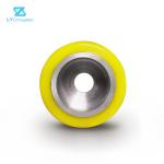 Yellow Corrugated Machine Spare Parts Polyurethane Wheel ODM Accepatable