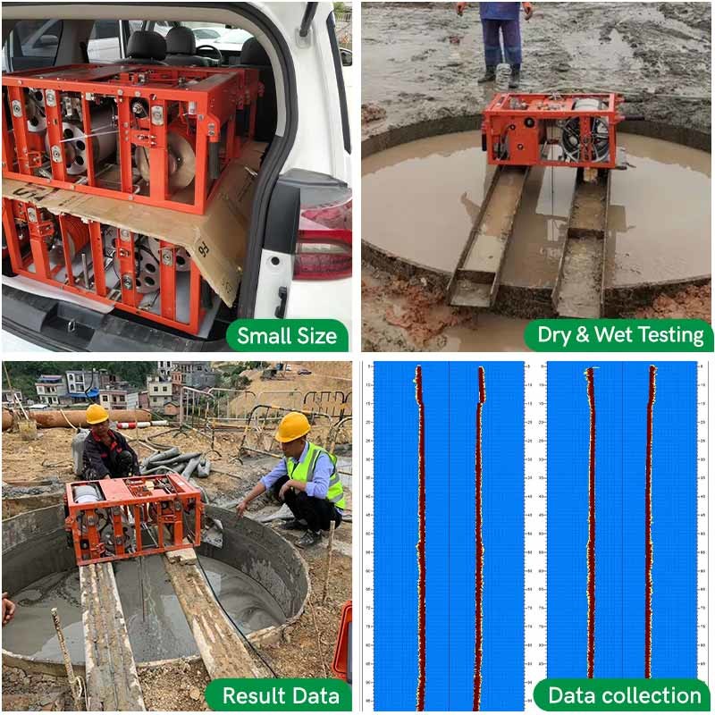 150m Depth Pile Tester Ultrasonic Drill Hole Monitor For Drillhole / Groove Quality Testing