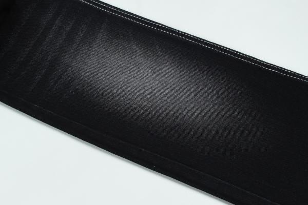 13.5oz Super Dark Black Color Denim Fabric Rigid 100% Cotton Recycle Yarn For