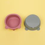 Bpa Free Eco-friendly Spoon Bib Colorful Suction Cute Bear Shape Silicone Baby