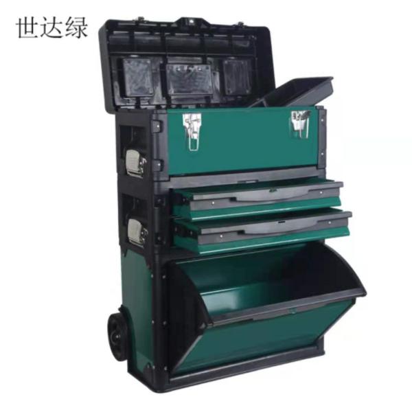 High quality three layers trolley tools, strong plastic car repair tools box for storage tools
