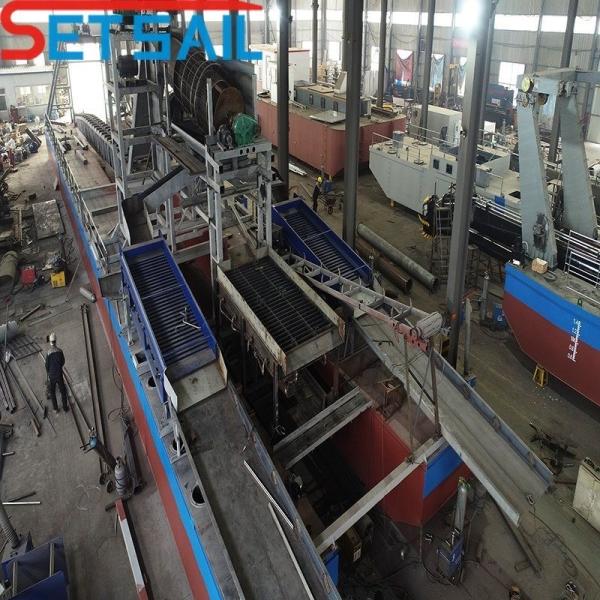 US Currency Bucket Chain Gold Mining Diamond Dredger with 60-500 Cubic Meter
