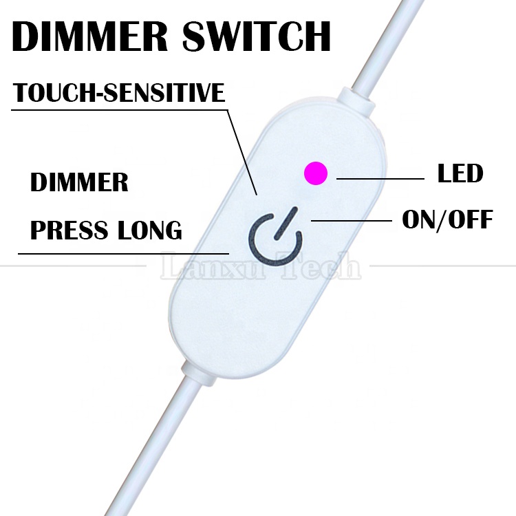 5V Stepless Touch Switch USB to Open Wires End on off Dimmer Cable for Led Strip Light Lamp