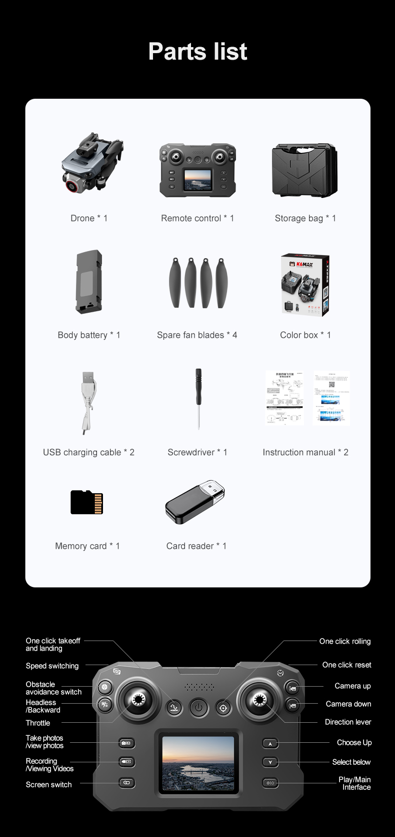 Plastic K6 Max Drone Wifi Foldable Remote Control Helicopter Rc Dron Toy Gifts with Other Maximum Flight Time