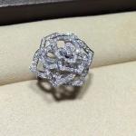 Piaget brand jewelry Rose ring in 18K white gold set with 143 brilliant-cut