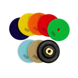 Wholesale 7pcs 4 Inch Dry Diamond Polishing Pads Set With M14 Rubber Backer from china suppliers