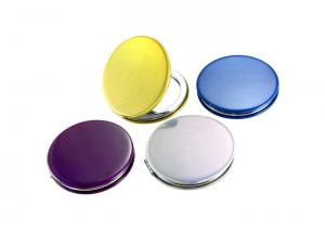 Wholesale Jelly Color PU Portable Makeup Mirror Round Ladies Handbag Mirrors Foldable from china suppliers